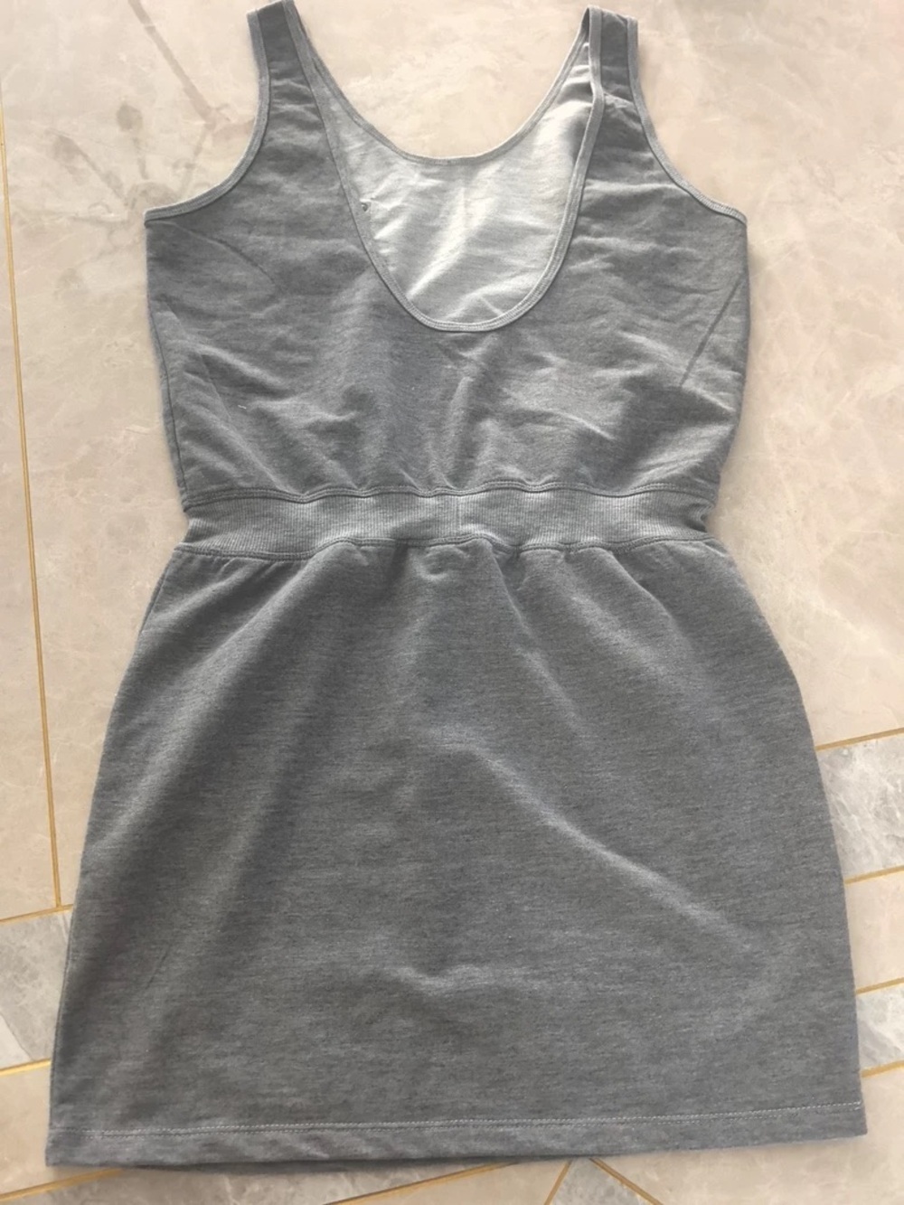Casual Grey Tank Dress with Pockets - Picture 2 of 2